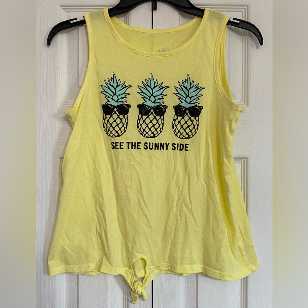 Justice girls sleeveless tank top 14/16 yellow